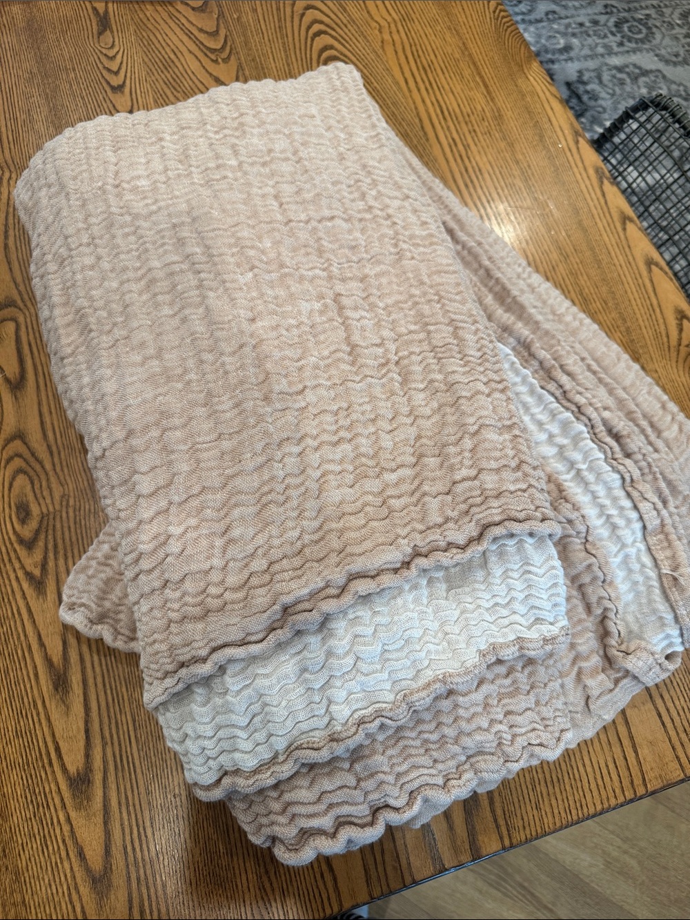 Pottery Barn Cloud Linen Blanket Full Queen